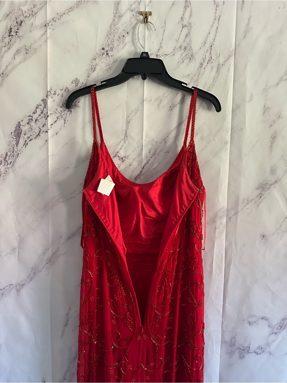 VINTAGE 1999 ALYCE DESIGNS BEADED FORMAL DRESS RED WOMENS MEDIUM GREAT CONDITION - Picture 16 of 16